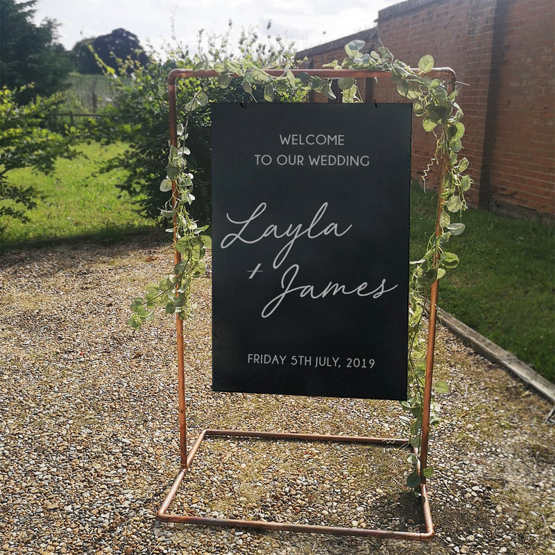 Copper Calligraphy Wedding Welcome Sign